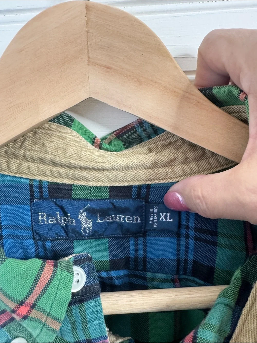 Ralph Lauren Green & Blue Plaid Button-Down Shirt - Picture 3 of 6